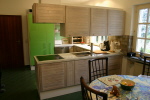 Küche Renovierung Eiche weiß geölt, Glas grün lackiert